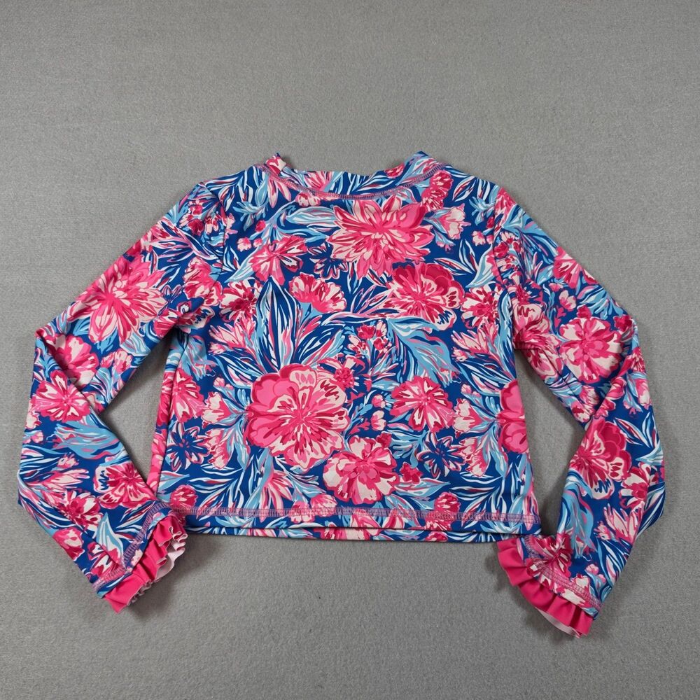 Tommy Bahama Girls Size T4 Floral Long Sleeve Rash Guard Swim Top